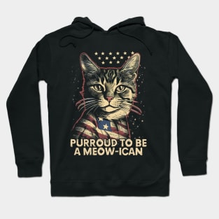 4th July Cat Purroud To Be A Meow-ican Hoodie